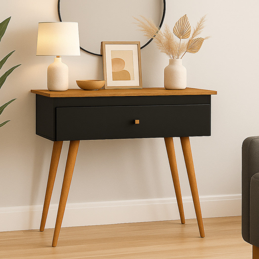 Aparador com Pés de Madeira e Gaveta