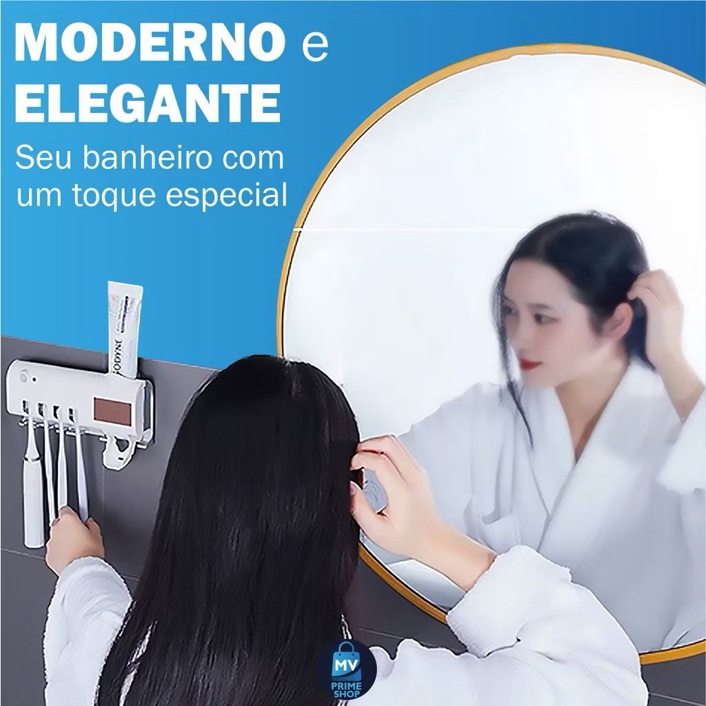 Dispensador Automático de Pasta de Dente com Suporte para Escova
