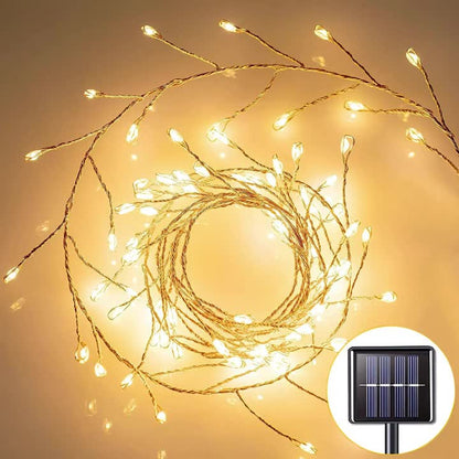 Cortina de Luzes LED de Natal com Papai Noel