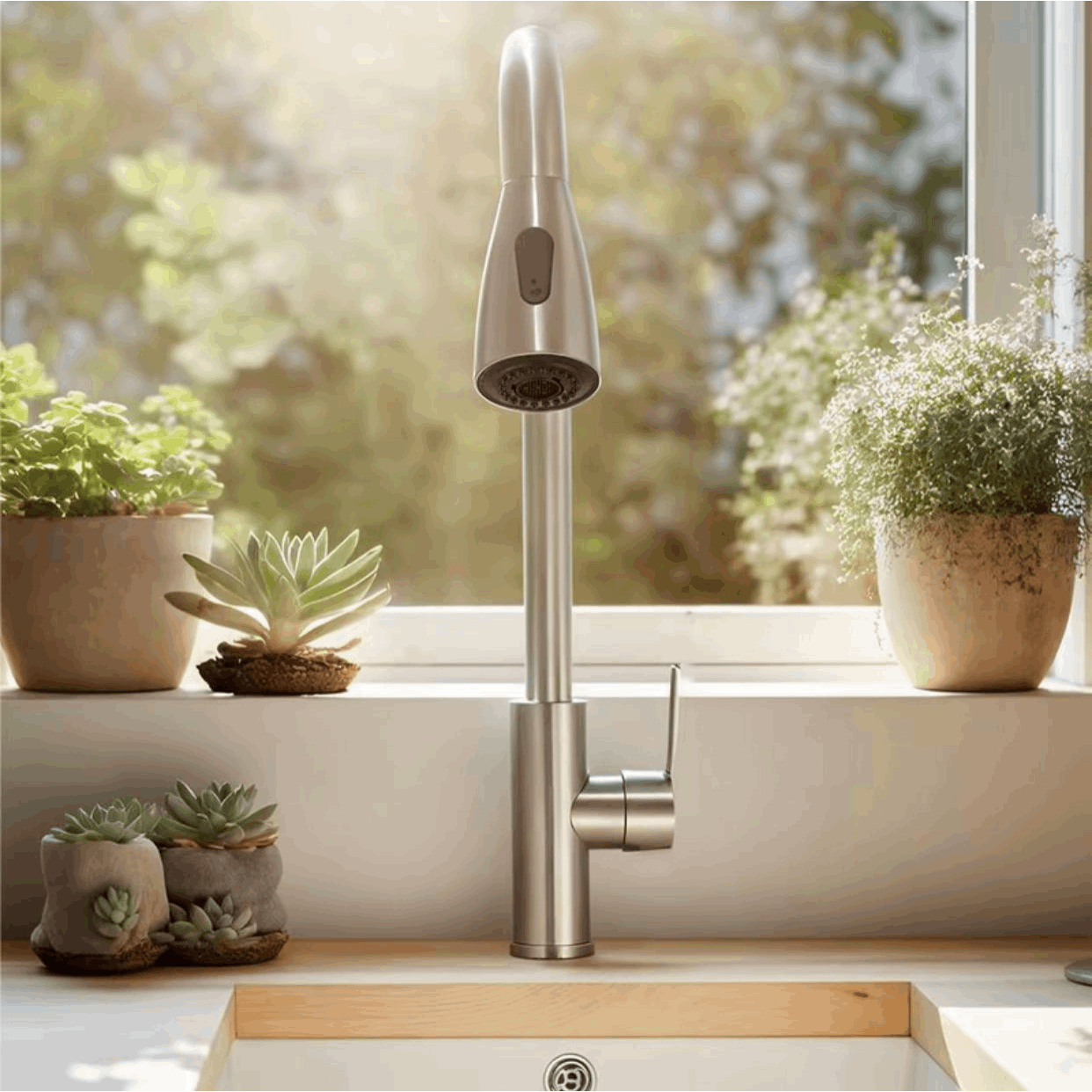 Torneira de Cozinha Gourmet em Aço Cromado com Extensor