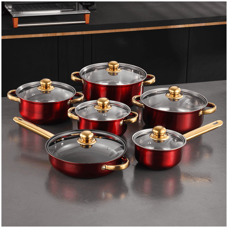 Jogo de Panelas Antiaderentes em Inox com Utensílios