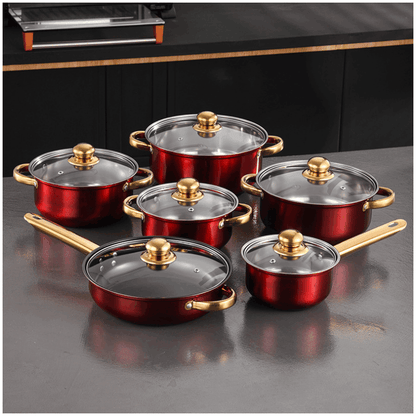 Jogo de Panelas Antiaderentes em Inox com Utensílios