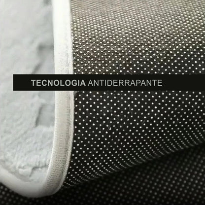 Kit de Tapetes para Banheiro 3 Peças Antiderrapantes com Drenagem Quadrada