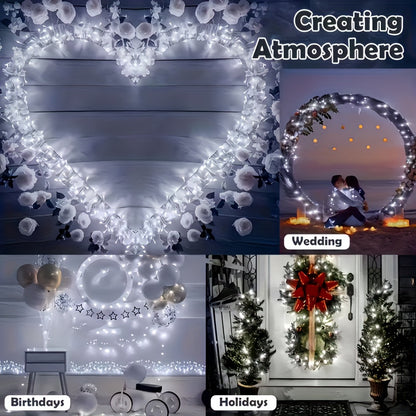 Cortina de Luzes LED de Natal com Papai Noel