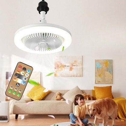 Ventilador de Teto LED Compacto com Soquete Fechado – 10 Polegadas