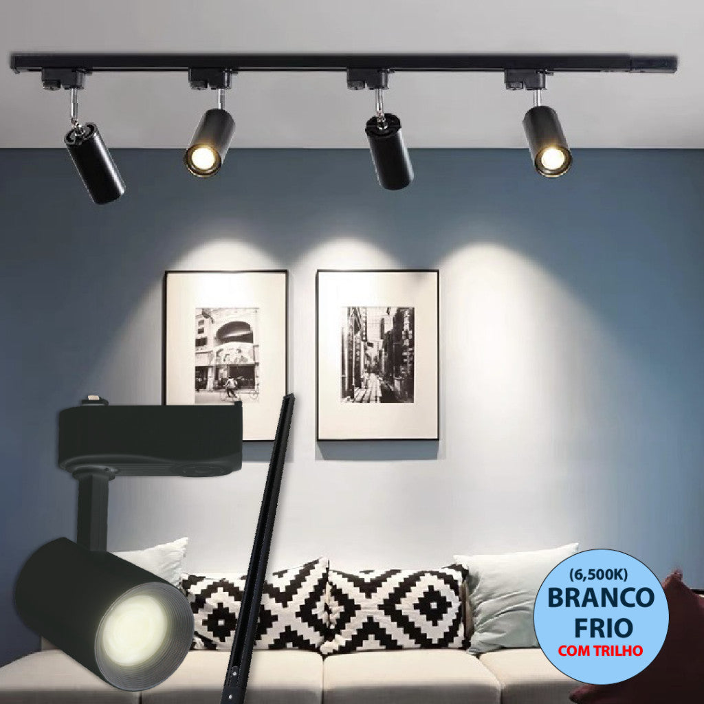 Spot LED Direcionável para Trilho Eletrificado com Conector