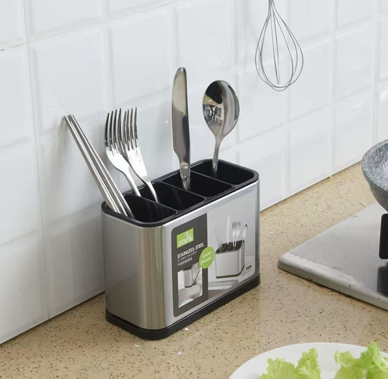 Suporte Organizador de Utensílios em Aço Inox