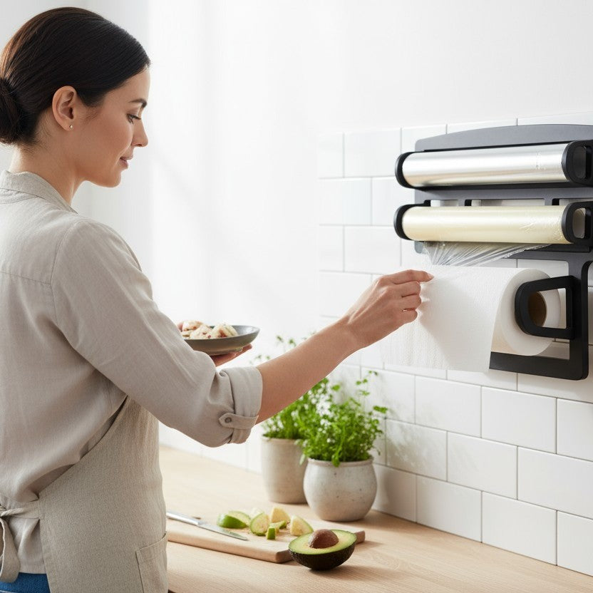 Suporte Triplo para Rolos de Papel