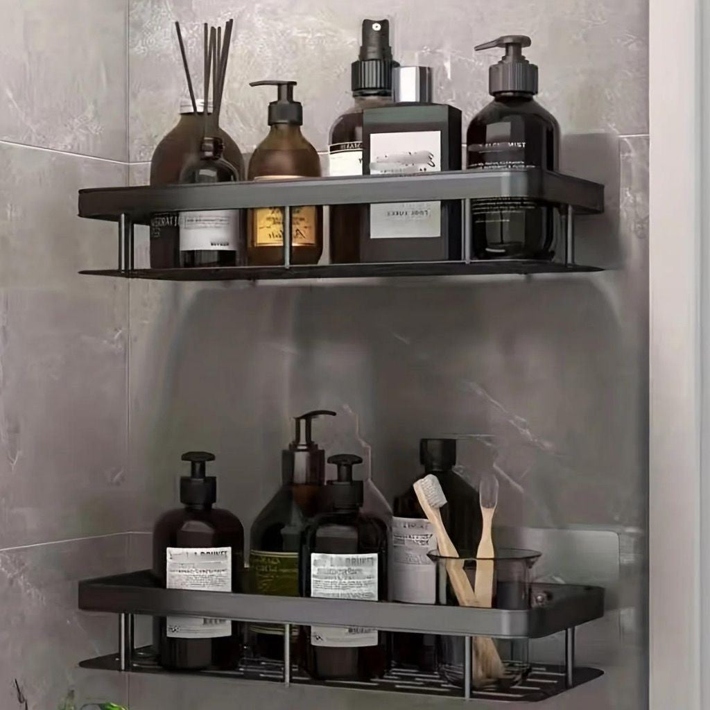 Kit com 2 Porta-Shampoos Premium sem Furação para Banheiro