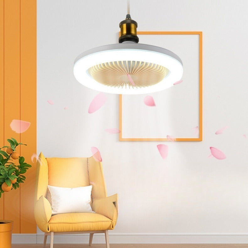 Ventilador de Teto LED Compacto com Soquete Fechado – 10 Polegadas