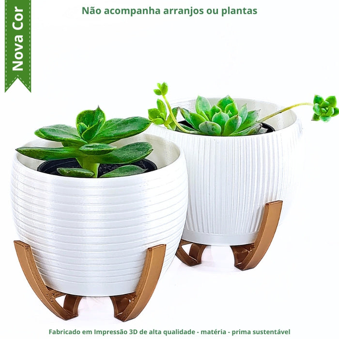 Kit de Cachepots Decorativos em Cesto com Base
