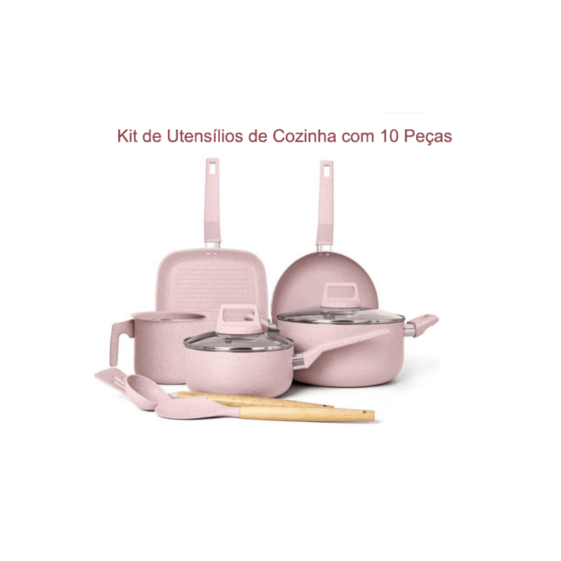 Conjunto de Panelas Cerâmicas Antiaderentes com Cabos Removíveis