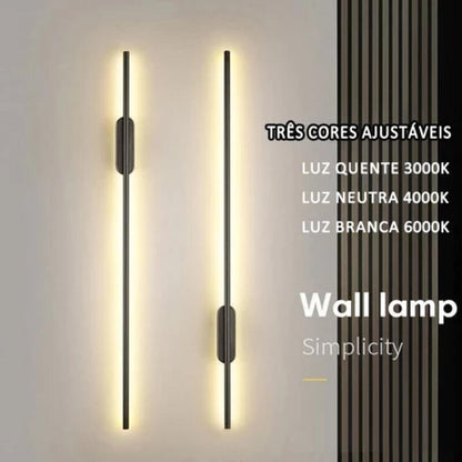 Luminária de Parede Linear LED com 3 Tons de Luz