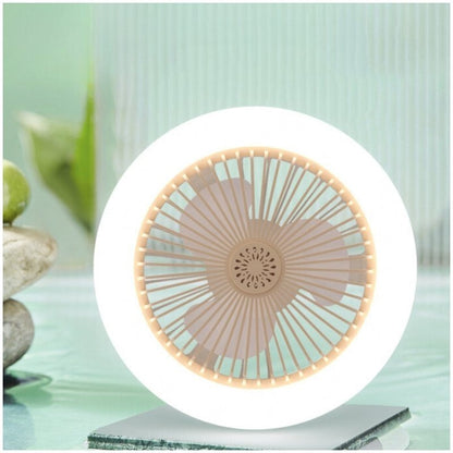 Ventilador de Teto LED Compacto com Soquete Fechado – 10 Polegadas