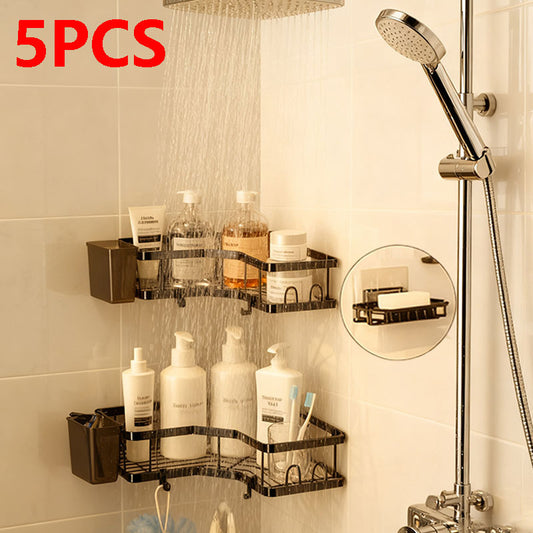 Kit Organizador de Parede para Banheiro e Cozinha – 5 Peças