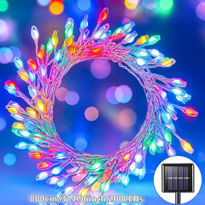 Cortina de Luzes LED de Natal com Papai Noel