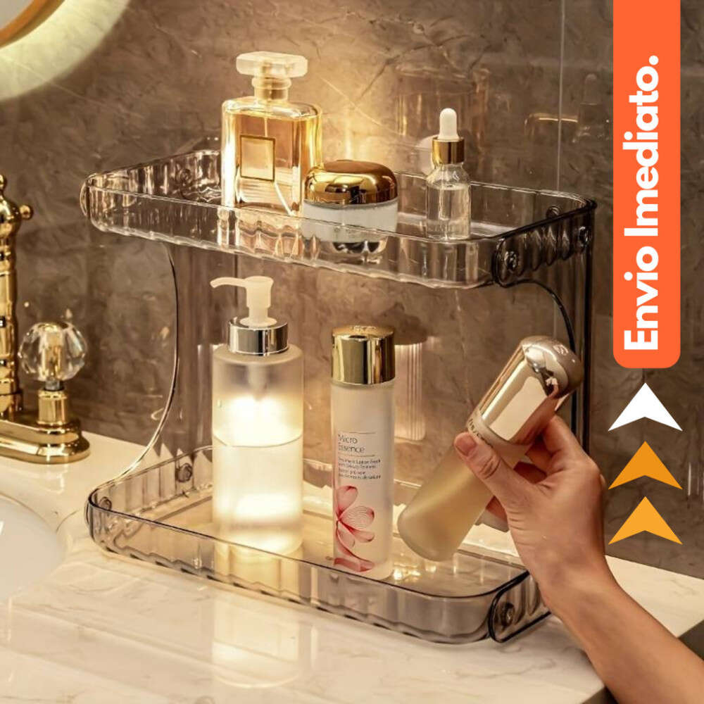 Suporte Acrílico para Cosméticos com Acabamento Diamantado