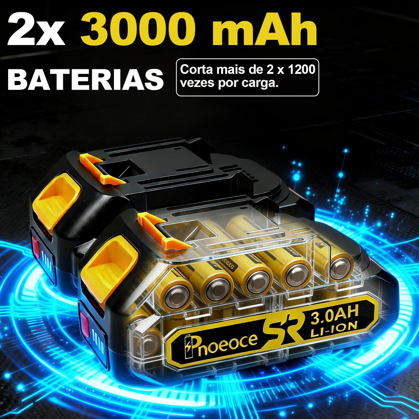 Tesoura de Poda Elétrica Profissional com Display LCD e Trava de Segurança