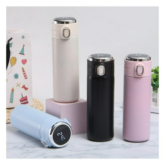 Garrafa Térmica de Aço Inoxidável com Indicador de Temperatura LED