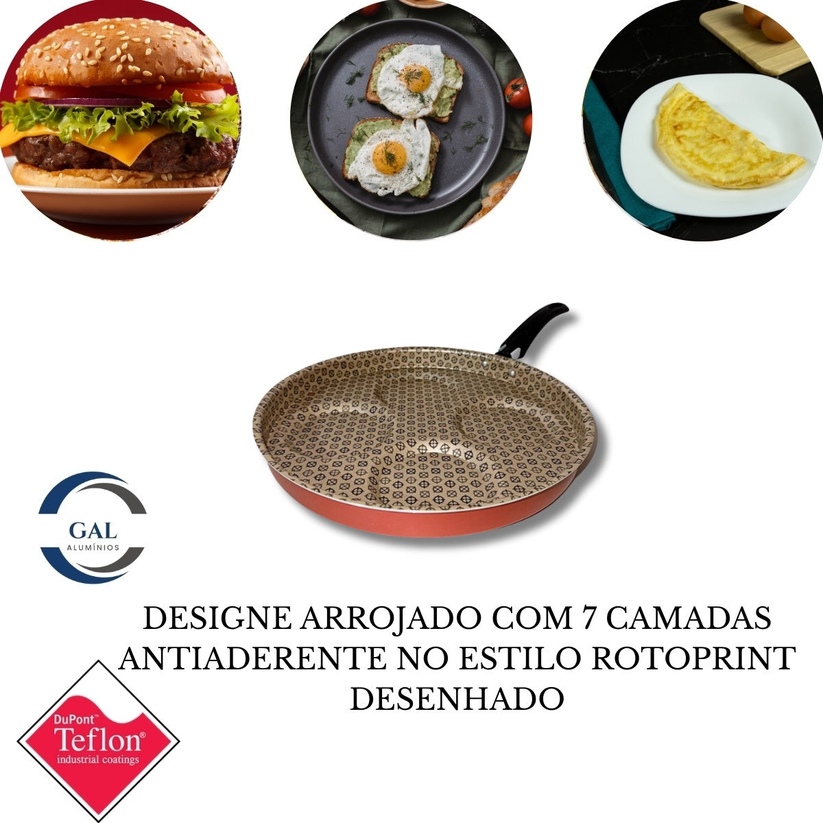 Frigideira para Ovos Antiaderente Rotoprint com 4 Cavidades