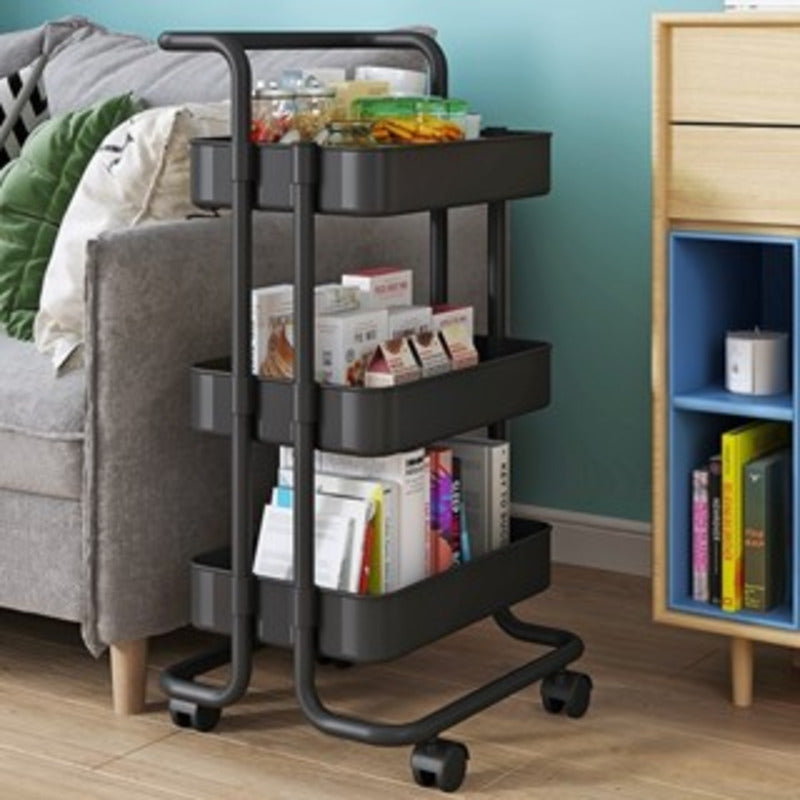Carrinho Organizador Multiuso com Rodas – 3 Prateleiras em Aço