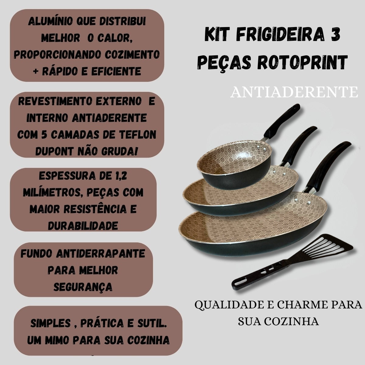 Jogo de Frigideiras Antiaderentes para Cozinha