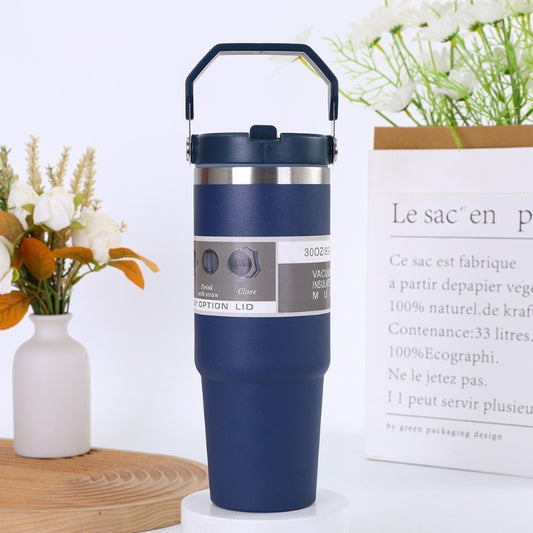 Garrafa Térmica Flip com Alça em Aço Inoxidável