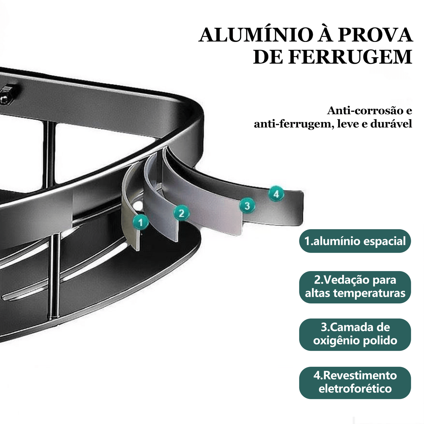 Suporte para Banheiro com Prateleira Multifuncional