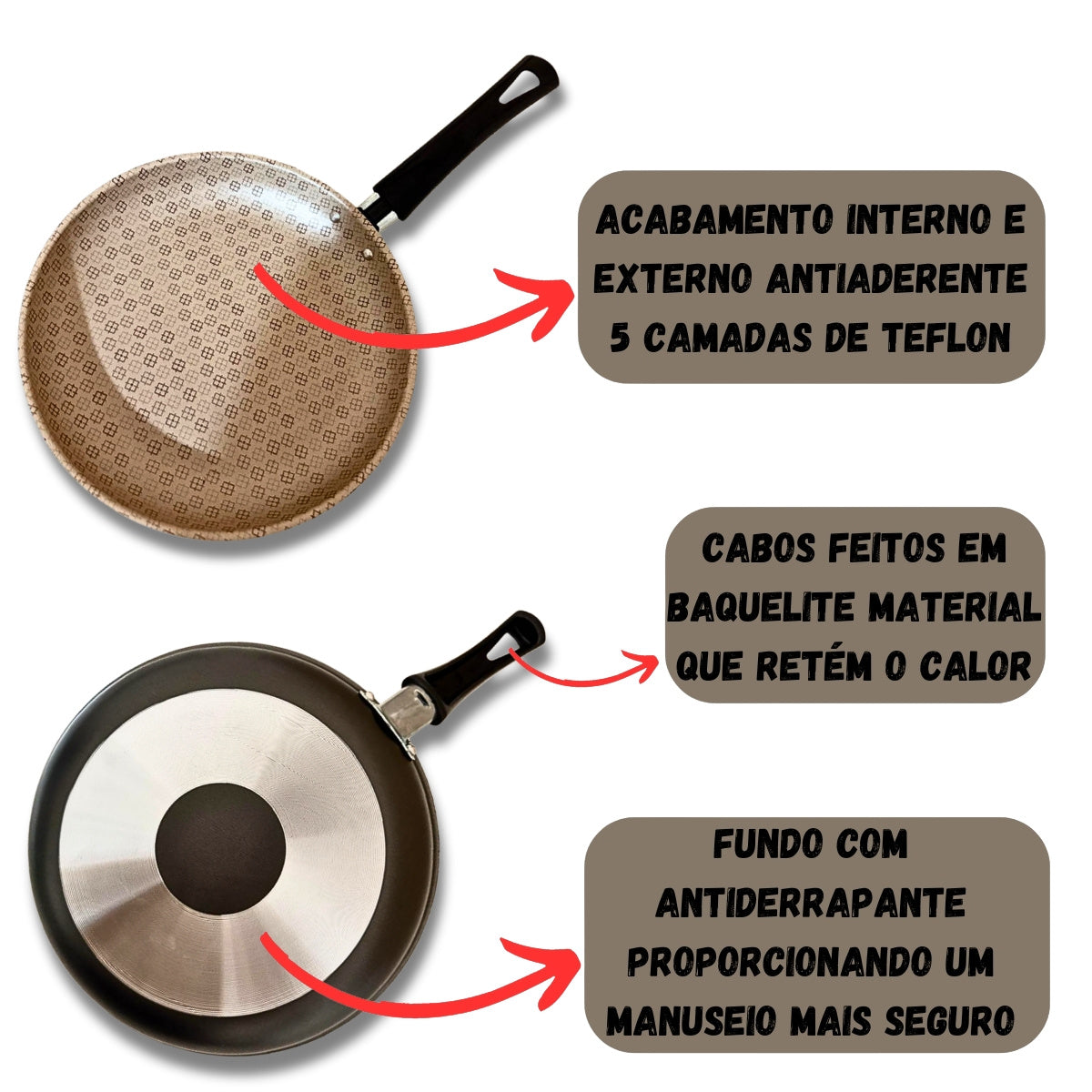 Jogo de Frigideiras Antiaderentes para Cozinha