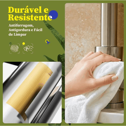 Torneira de Cozinha Gourmet em Aço Cromado com Extensor