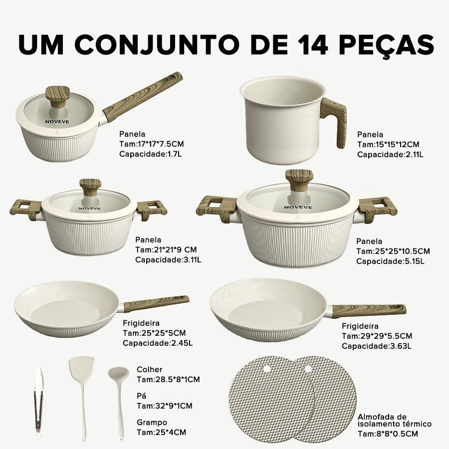 Jogo de Panelas Premium Antiaderente NINEVE