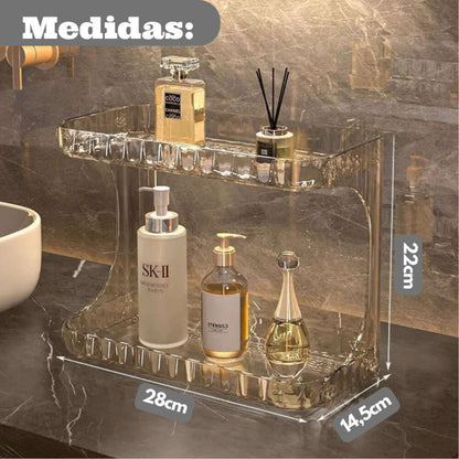 Suporte Acrílico para Cosméticos com Acabamento Diamantado