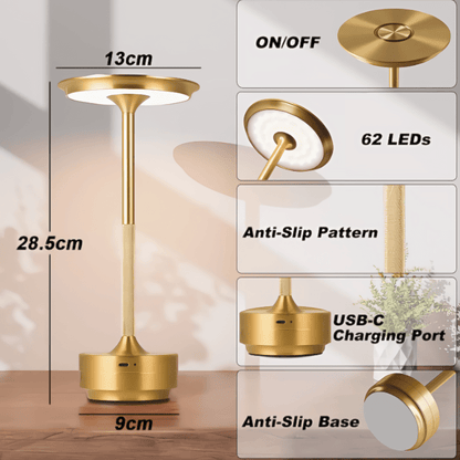 Abajur de Mesa LED Touch Recarregável para Leitura