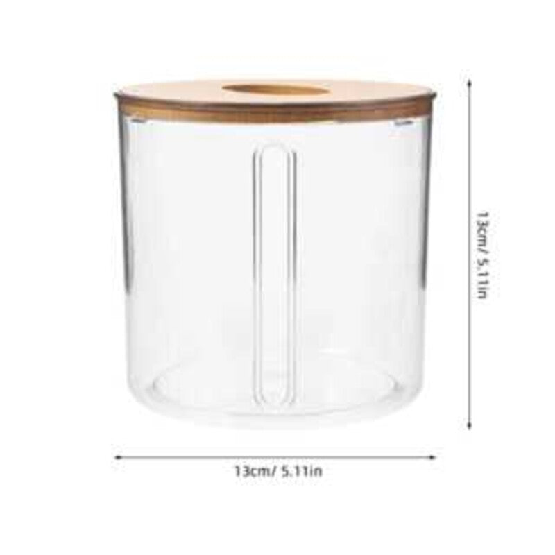 Porta-Papel Higiênico Transparente com Tampa Decorativa em Bambu