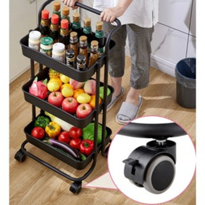 Carrinho Organizador Multiuso com Rodas – 3 Prateleiras em Aço