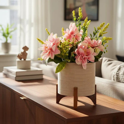 Vaso Cachepot Médio com Suporte para Plantas