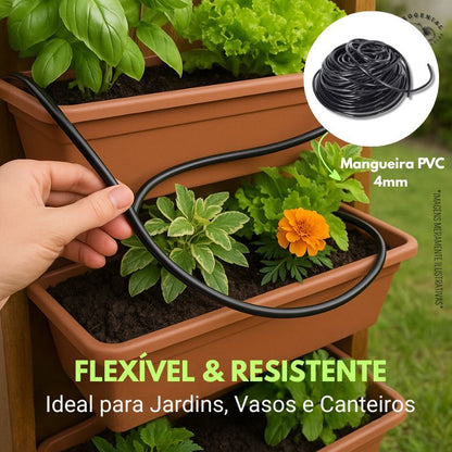 Kit Completo de Irrigação Automática para 35 Vasos com Gotejadores