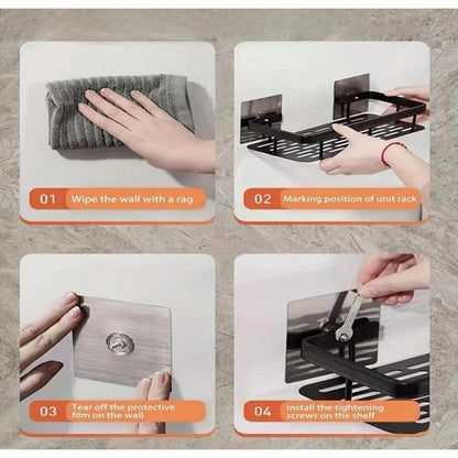 Kit com 2 Porta-Shampoos Premium sem Furação para Banheiro