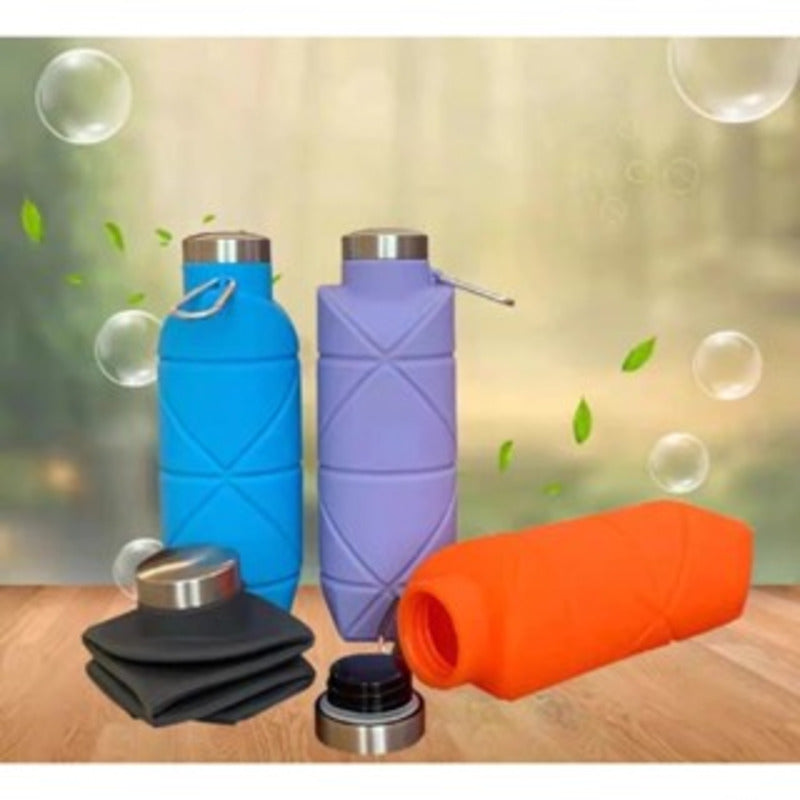 Garrafa de Água em Silicone Dobrável Portátil