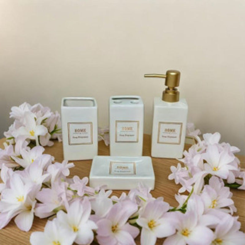 Conjunto de Banheiro em Cerâmica 4 Peças