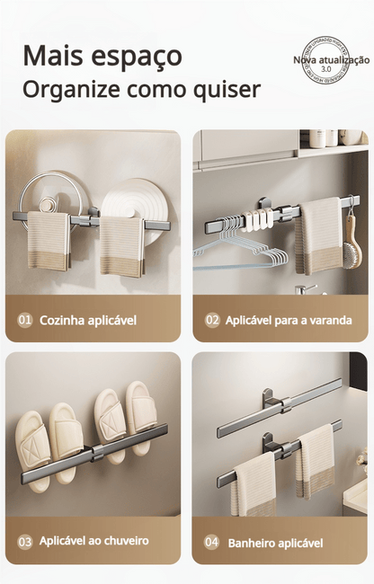 Porta-Toalhas para Banheiro com Braço Móvel