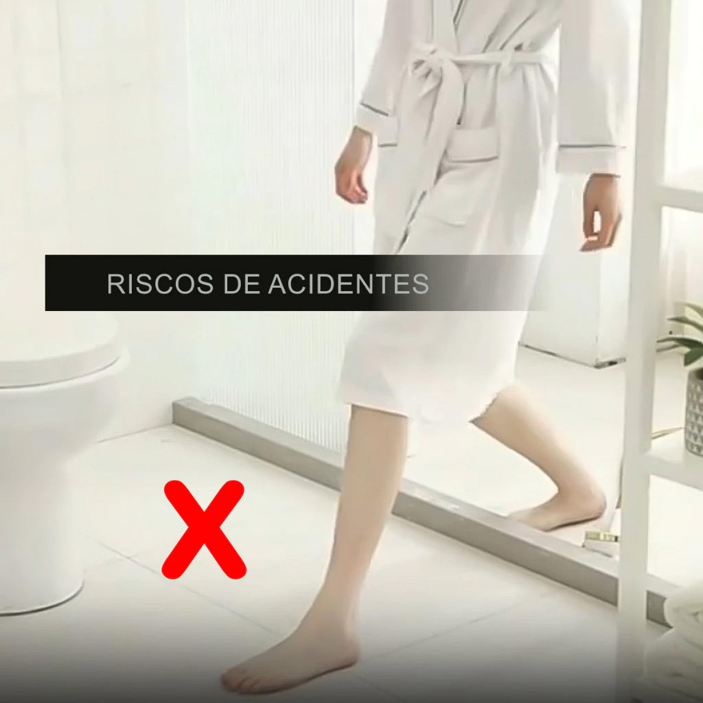 Kit de Tapetes para Banheiro 3 Peças Antiderrapantes com Drenagem Quadrada