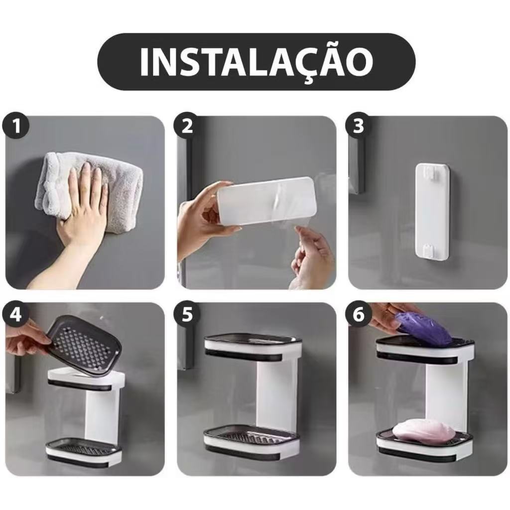 Saboneteira com Drenagem para Banheiro de Parede