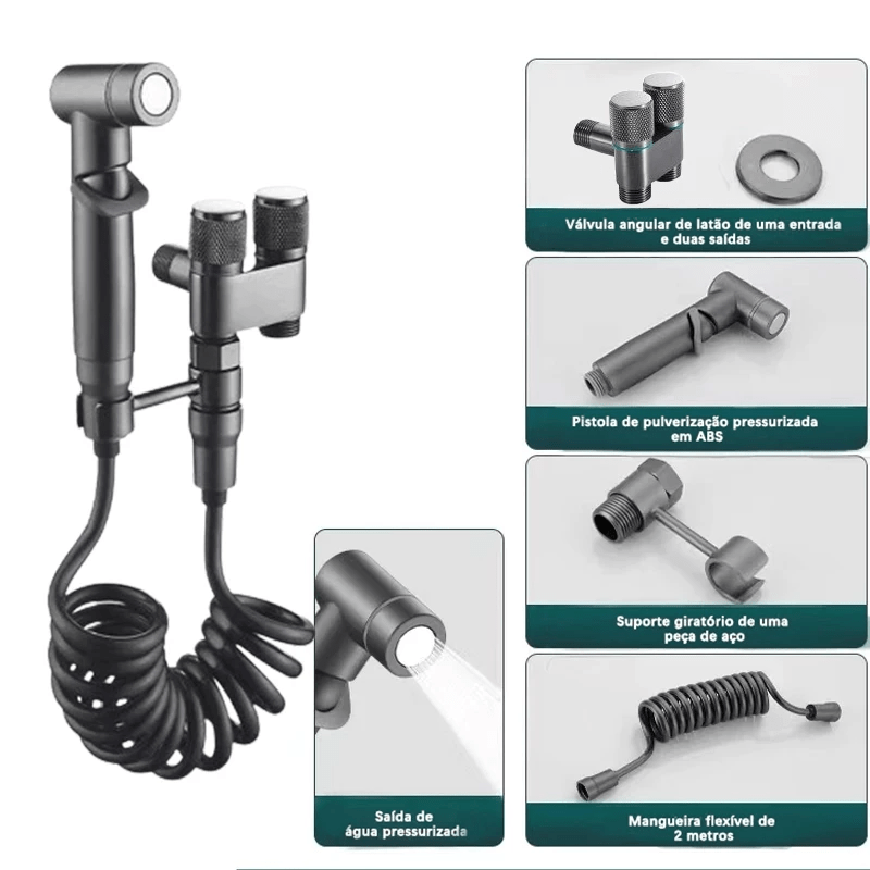 Kit Higiênico para Banheiro com Ducha Manual e Saídas 1/2"