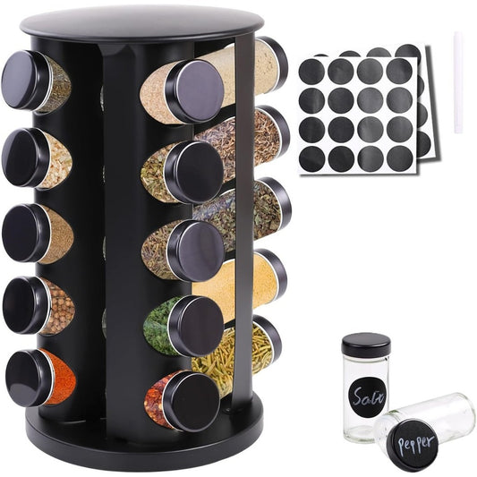 Organizador de Temperos com Potes Plásticos e Marcadores