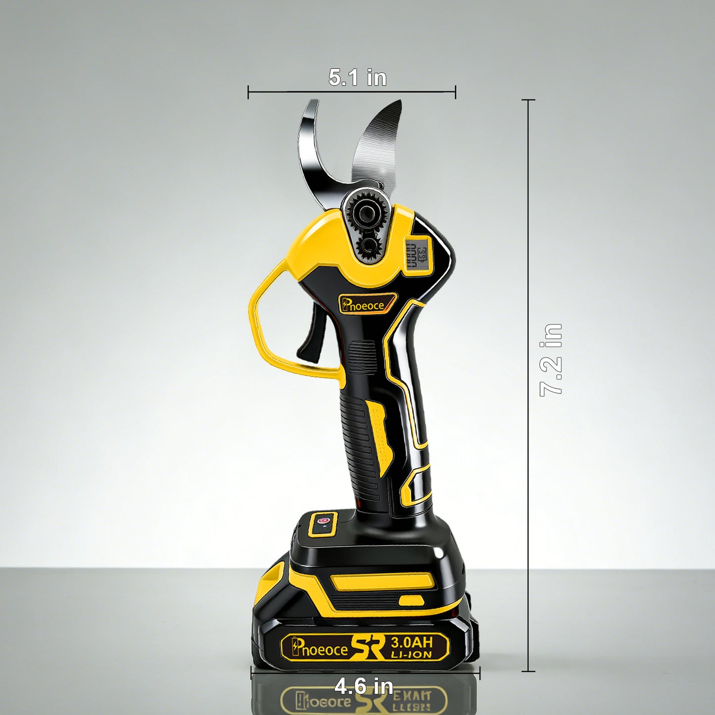 Tesoura de Poda Elétrica Profissional com Display LCD e Trava de Segurança