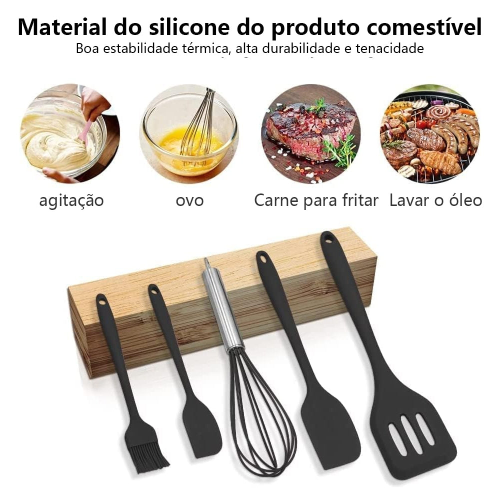 Conjunto de Utensílios de Cozinha em Silicone
