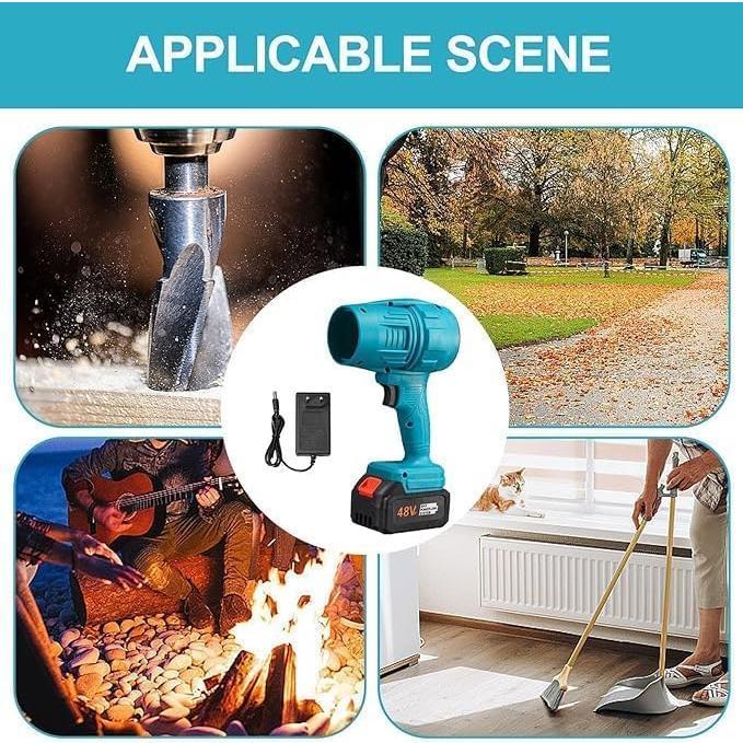 Soprador Turbina Portátil de Alta Potência 48V Recarregável