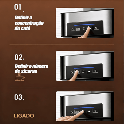 Máquina de Café Espresso Automática 1,6 L com Moedor Integrado
