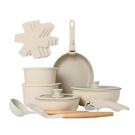 Conjunto de Panelas Cerâmicas Antiaderentes com Cabos Removíveis